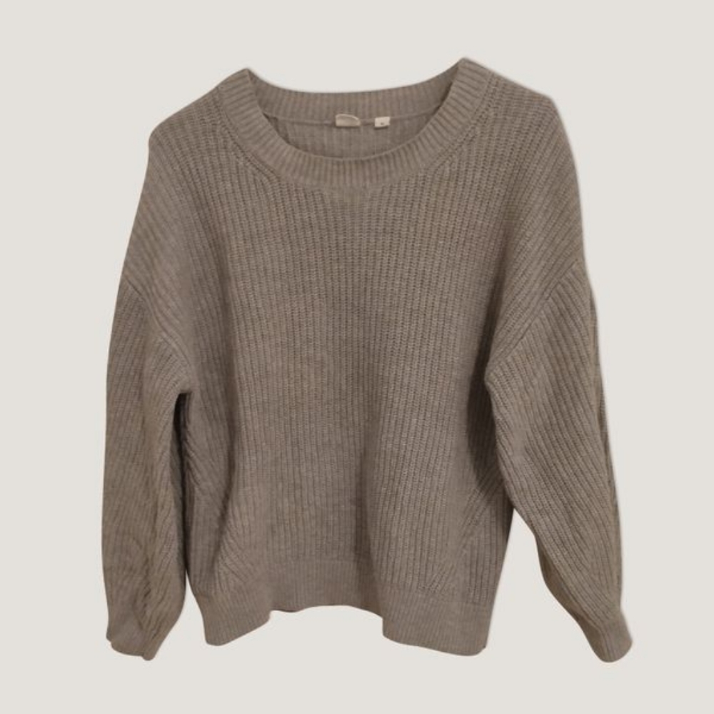 Grey Shaker Stitch Sweater